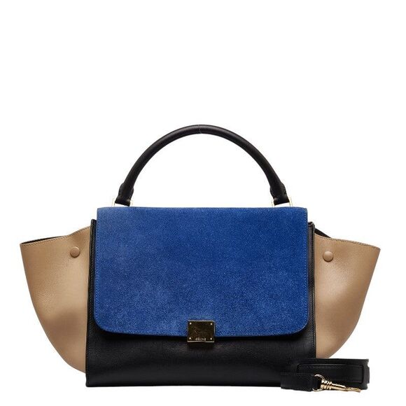 Celine Leather Suede Trapeze Handbag 2WAY - Picture 1 of 6